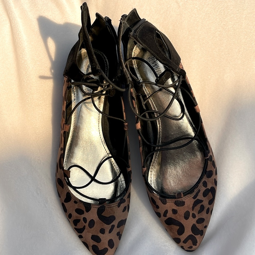 Leopard print flats
